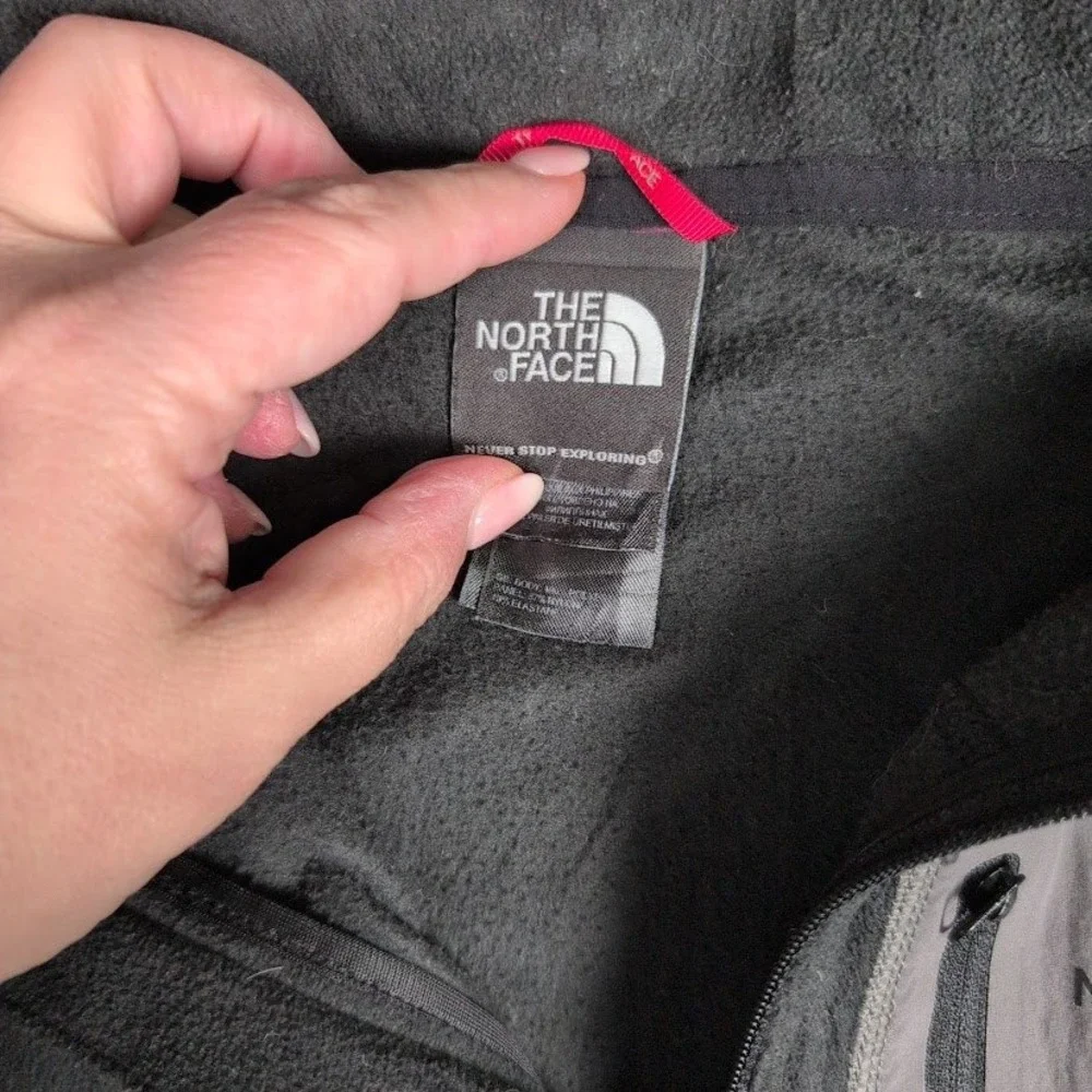 The North Face Mens Fleece‎ Half Zip Pullover Jacket Black Grey Size Medium